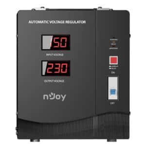 NJOY Alvis 3000 Stabilizzatore di Tensione 3000VA AVR 1800W Monofase - Display Digitale - 1800 Watt - Dispositivo di Protezione di Tensione 230V