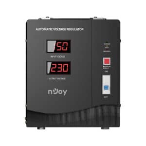 NJOY Alvis 5000 Stabilizzatore di Tensione 5000VA AVR 3000W Monofase - Display Digitale - 3000 Watt - Dispositivo di Protezione di Tensione 230V