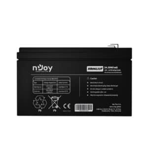NJOY Batteria Ermetica al Piombo VRLA Ricaricabile 12 V Capacità 9 Ah - per UPS, Sistemi di Videosorveglianza e Allarme