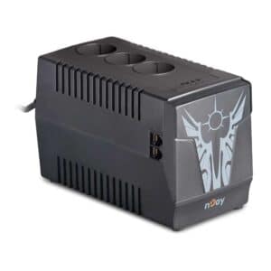 NJOY Paladin 1000 Stabilizzatore di Tensione 1000VA AVR 500W Monofase - 3 Uscita Schuko - 500 Watt - Dispositivo di Protezione di Tensione 230V
