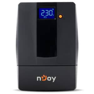 nJoy Horus Plus 800VA Gruppo di Continuità 480 Watt, Line Interactive, Onda Sinusoidale Simulata, Display LCD, Touch Screen, AVR, USB, 2 Uscite Shuko, Rj11 RJ45 In/Out, 1 Batteria - Garanzia 3 Anni