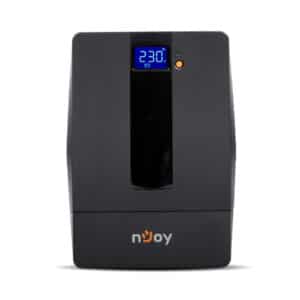 nJoy Horus Plus 1000VA Gruppo di Continuità 600 Watt, Line Interactive, Onda Sinusoidale Simulata, Display LCD, Touch Screen, AVR, USB, 4 Uscite Shuko, Rj11 RJ45 In/Out, 2 Batterie - Garanzia 3 Anni