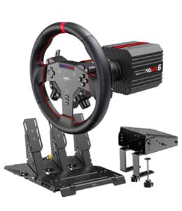 PXN VD6 Kit Volante da Corsa + Pedaliera a 3 con Morsetto da Tavolo per PC