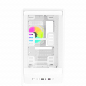 Case m-ATX Noua Nexus PH100 Bianco 0.5mm SPCC 2*USB3.0/2.0 1*Fan Argb Front & Side Glass