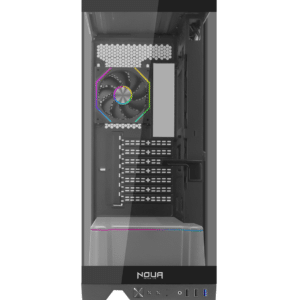 Case Atx Noua Utopia FS100 Silver 0.60MM SPCC 3*USB3.0/2.0 1*Fan Argb e Pannelli in Vetro Temperato Continuo