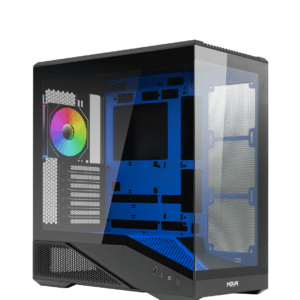 Case Mid Tower Atx Noua Cool GB200 Nero/Blu 1*Fan Argb Type-C Front e Side Glass