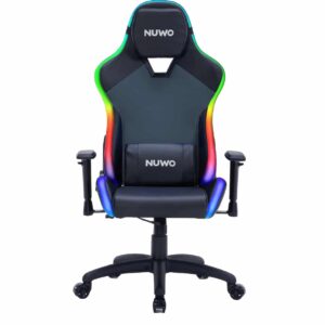 Sedia Gaming Nuwo Rapture Grigio RGB Braccioli 2D  E Schienale Inclinabile Classe 3 Doppio Cuscino 150Kg