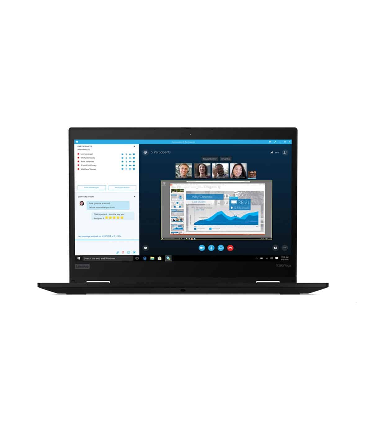 Lenovo Yoga X390 Pc Portatile Notebook Intel Core i5 8th, 16 Gb Ram, 256 Gb SSD, Display da 13.3", WiFi, BT, Touchscreen Windows 11 Pro + Libre Office (Ricondizionato A)