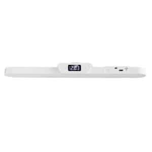 Barra LED Magnetica Scrivania 32cm con Orologio Digitale | Ricaricabile 1500mAh e Telecomando (22 LED)
