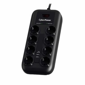 CyberPower P0820SUF0-DE - Multipresa Filtrata Professionale a 8 Prese, Protezione Sovratensioni e 2 Porte USB