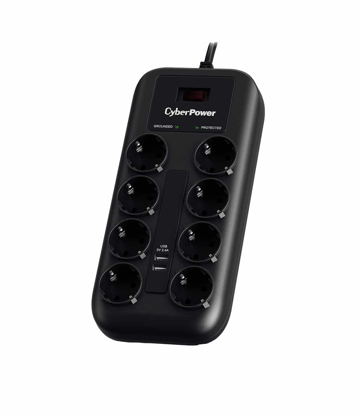 CyberPower P0820SUF0-DE - Multipresa Filtrata Professionale a 8 Prese, Protezione Sovratensioni e 2 Porte USB