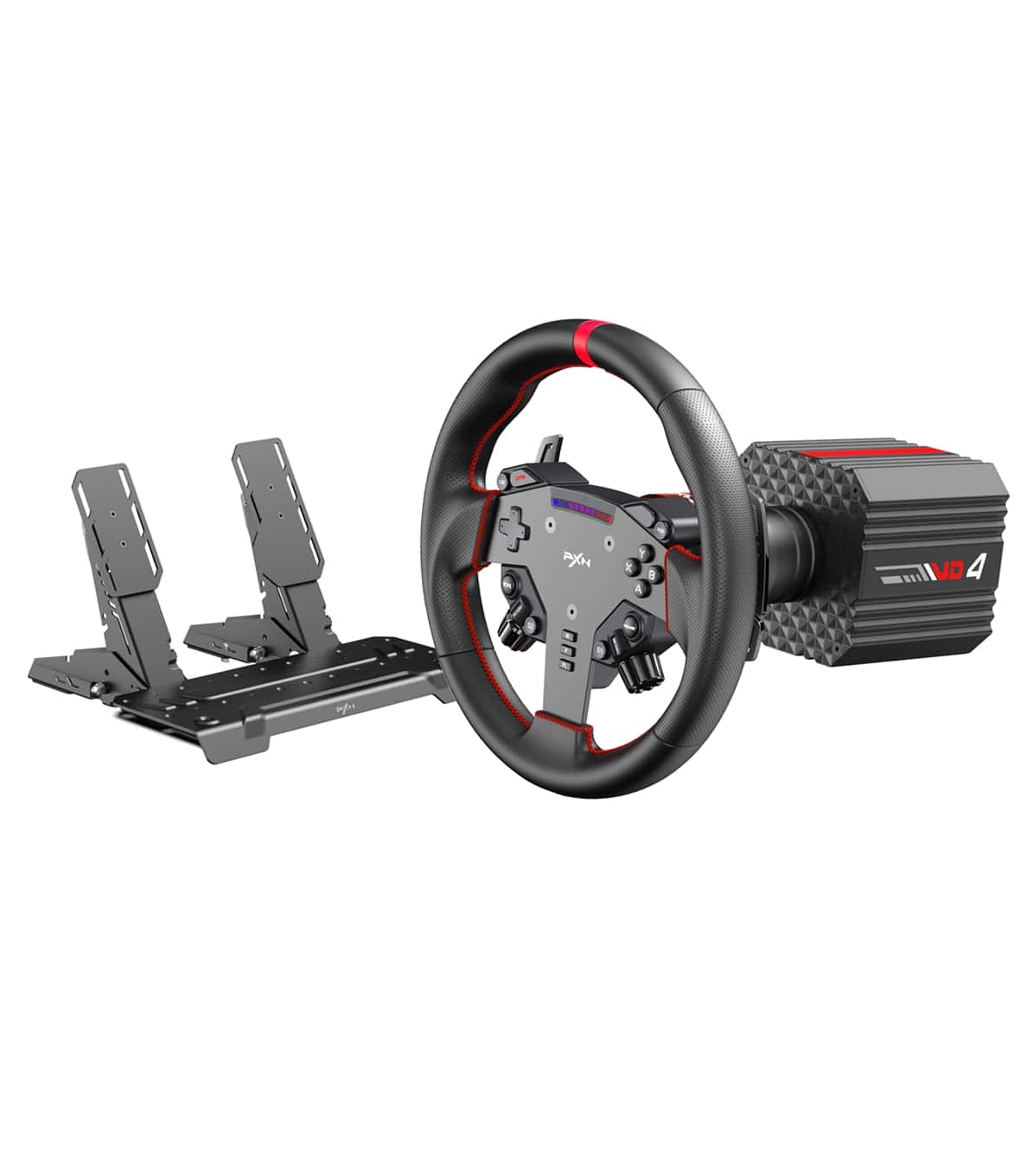 PXN VD4 Kit Volante da Corsa Gaming + Pedaliera a 2 per PC